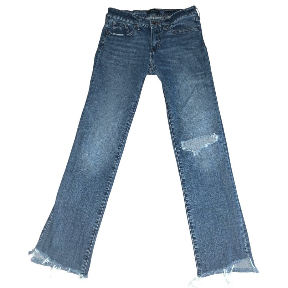 Banana Republic Girlfriend Skinny Frayed Hem Ripped Jeans Size 26